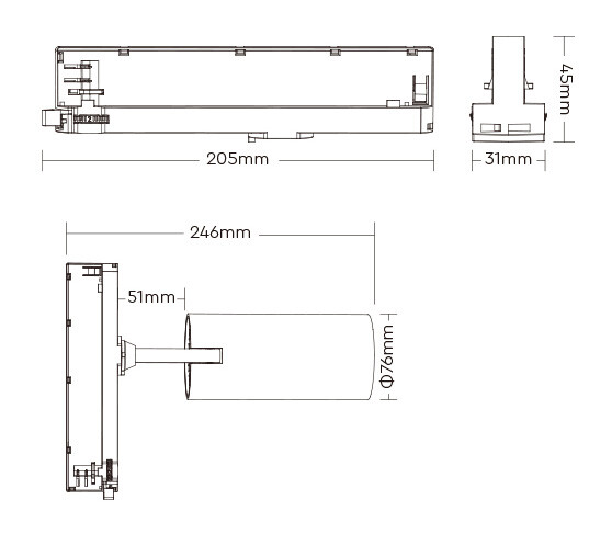 Mi-Light 30W Dual White Track Spotlight Black (Zigbee 3.0 + 2.4G) - Image 3