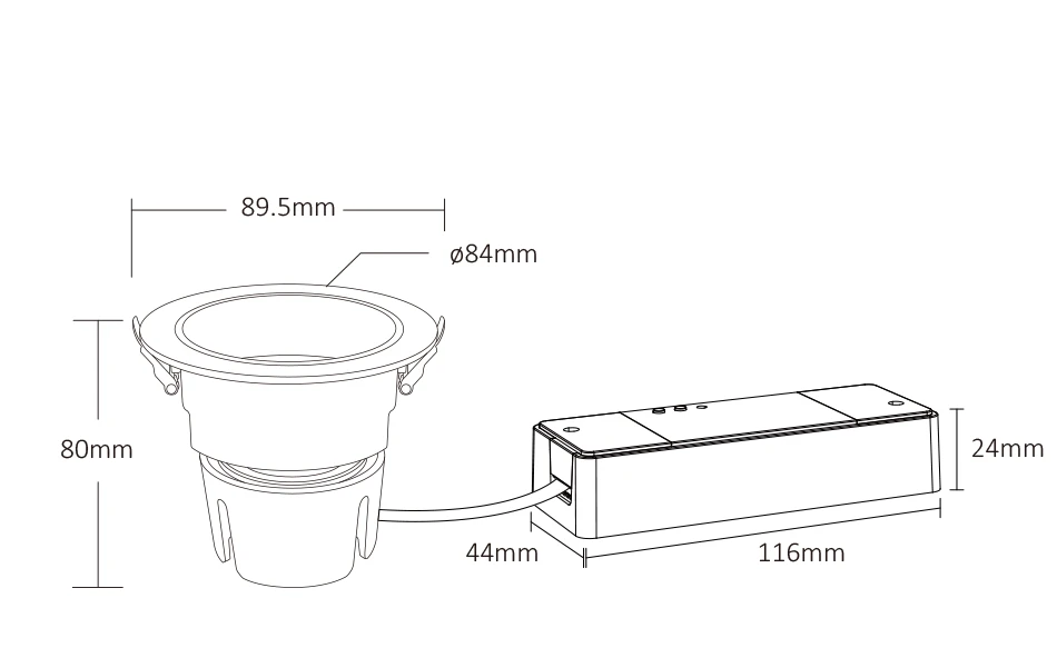 Mi-Light FUT077ZR 9W Deep Anti-glare RGB+CCT LED Downlight (Zigbee 3.0+2.4G) - Image 8