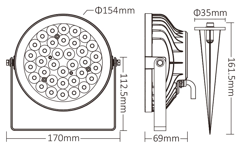 Mi-Light FUTC03 9W RGB+CCT LED Garden Light (2.4G) - Image 6