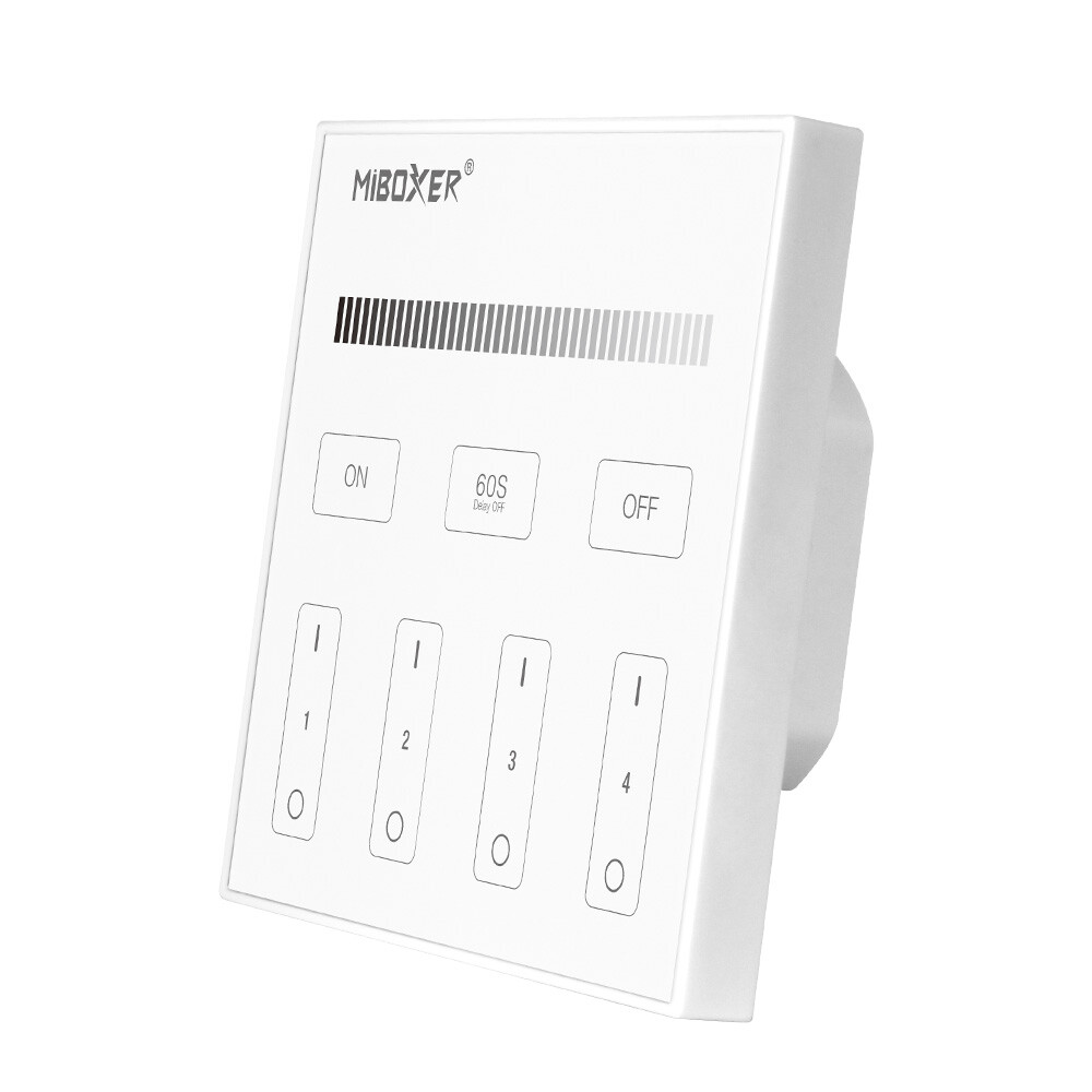 Mi-light T1 Enfärgad väggkontroller touchpanel 4 zoner 2,4GHZ 230V