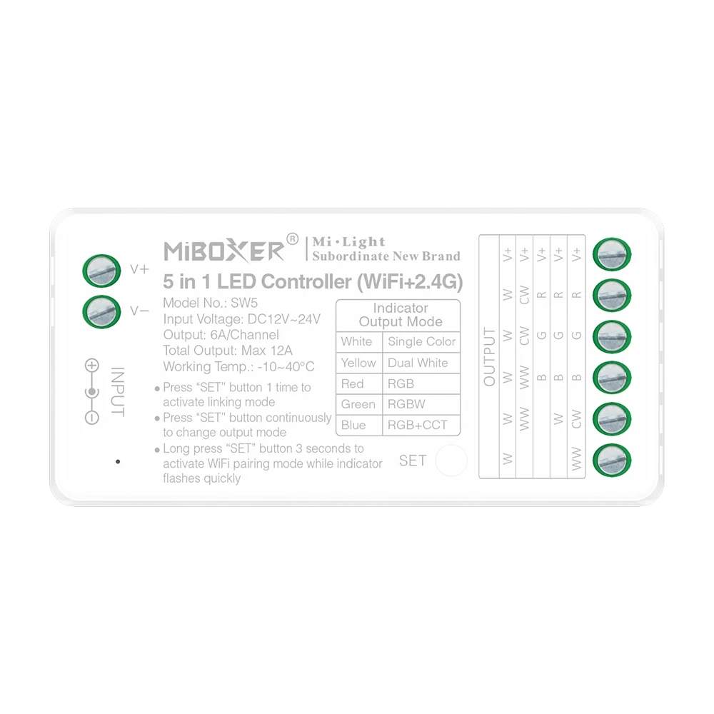 Mi-Light SW 5-i-1 LED-kontroller (WiFi+2.4G)