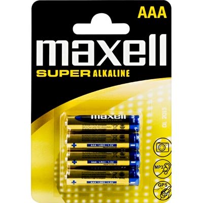 Maxell batterier, AAA (LR03), Super Alkaline, 1,5 V, 4-pack