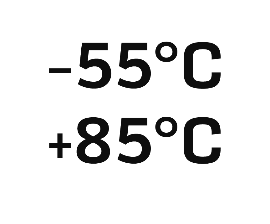 -55 - +85 grader Celcius