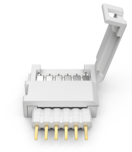 Litcessory Cut-End to 6-Pin Snap connectors - HUE v4 -  4 pack - White