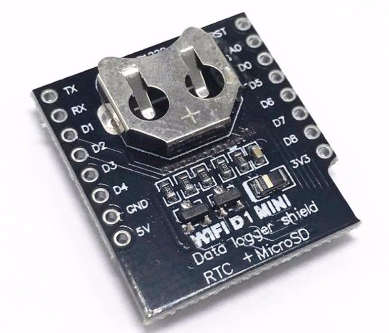 WIFI D1 mini - Data logger shield for D1 mini with RTC and MicroSD