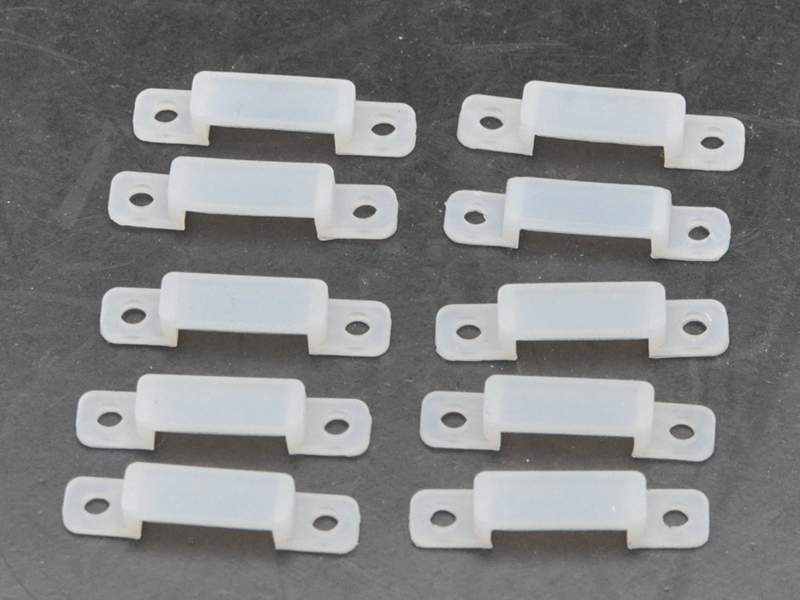 Fästbygel silikon till LED-list med silikonslang - 10 pack