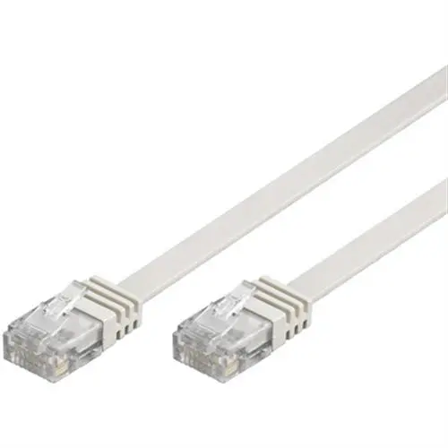 Nätverkskabel UTP Cat6 patchkabel 1m, vit, platt
