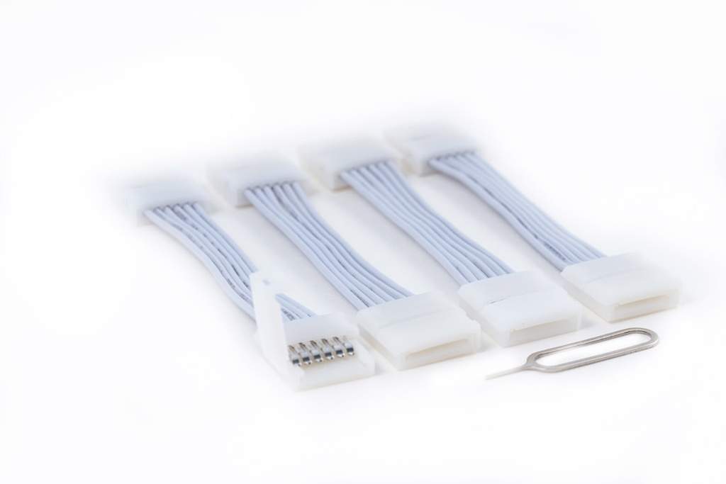 Litcessory Cut-End to Cut-End 50mm snap extension connectors 4 pack White