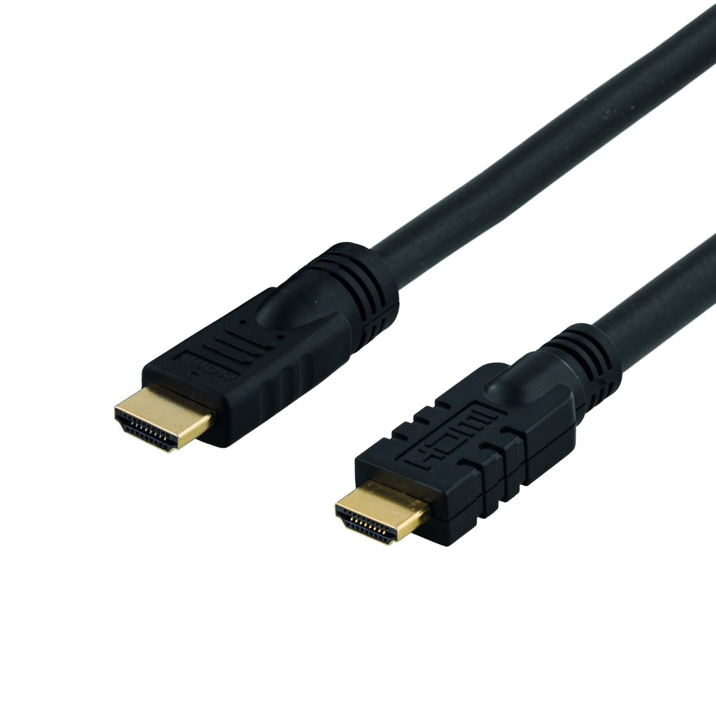 Aktiv HDMI kabel 20m, HDMI High Speed with Ethernet, svart