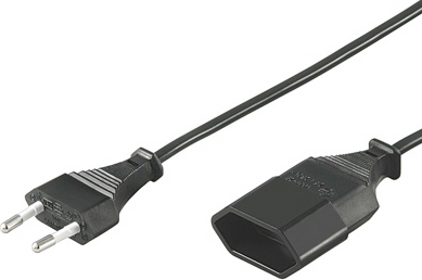 Ojordad apparatkabel 5m, rak CEE 7/16 - rak IEC 60906-1 Class 0