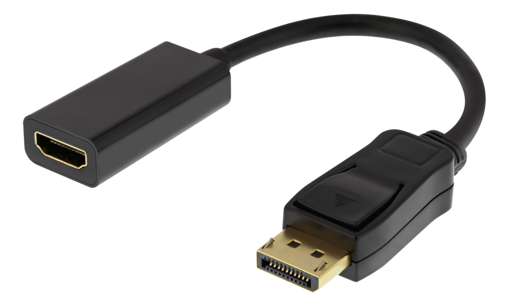 DisplayPort till HDMI adapter, 4K 60Hz, 0,2m, svart