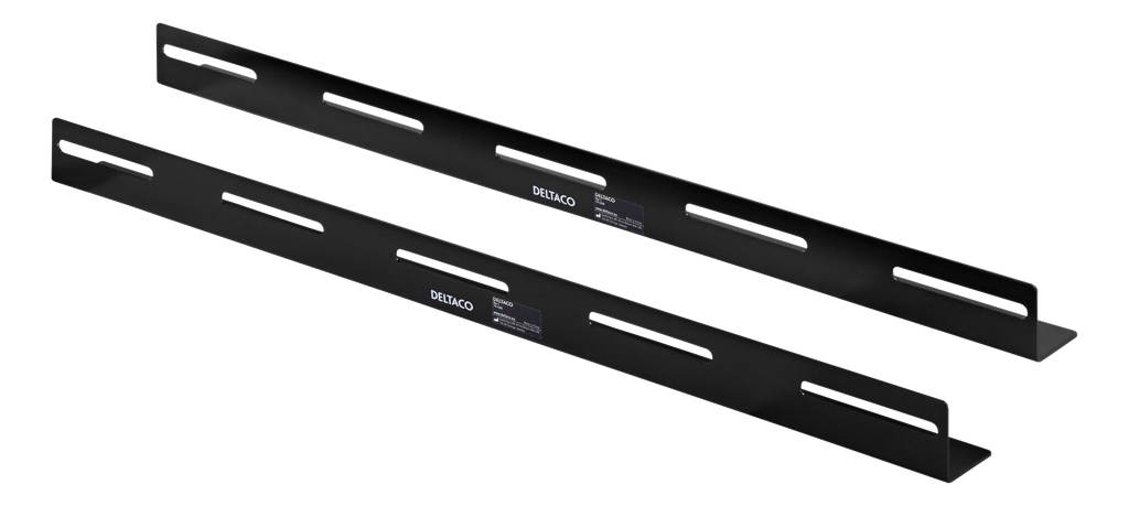 DELTACO L-stödskenor, 2-pack, 550mm, för 600x800 djupa skåp