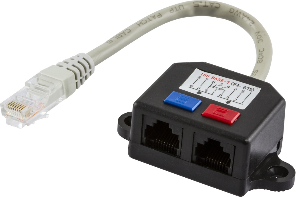 DELTACO Y-kabel RJ45 TP, UTP (oskärmad)