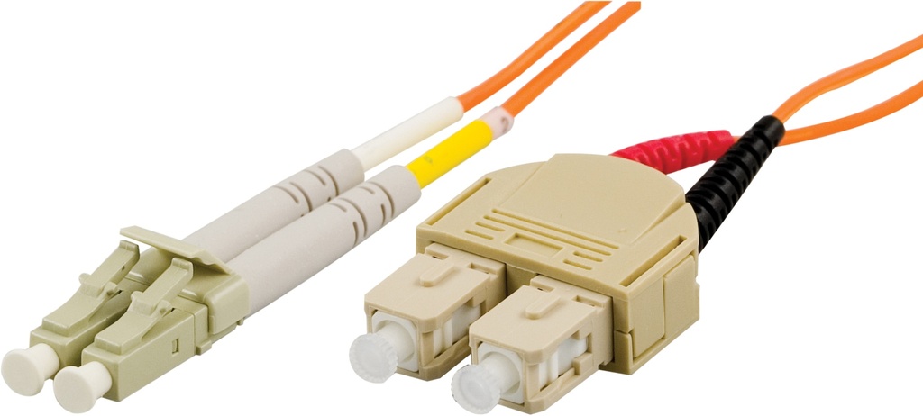 DELTACO OM1 fiberkabel, LC - SC, duplex, UPC, 62,5/125, 1,5m, orange
