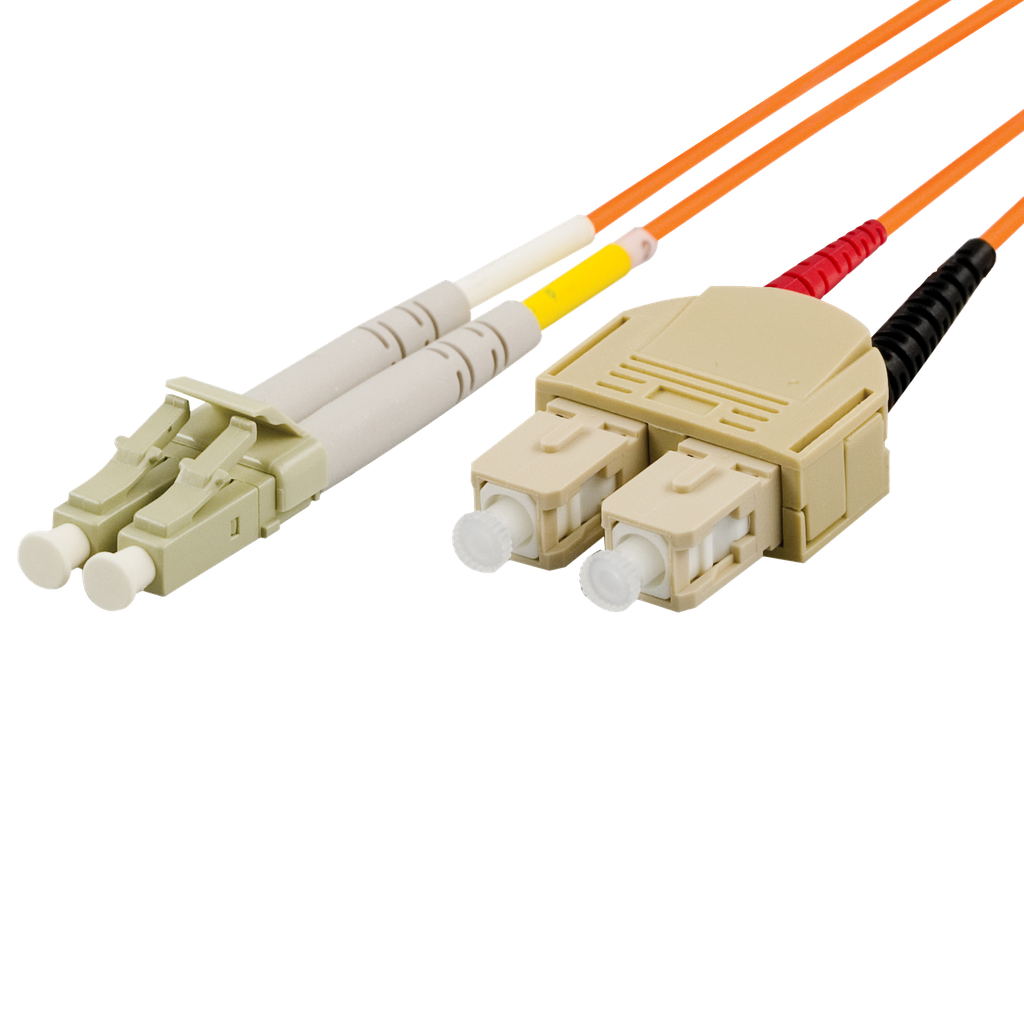 DELTACO OM2 fiberkabel, LC - SC, duplex, UPC, 50/125, 7m, orange