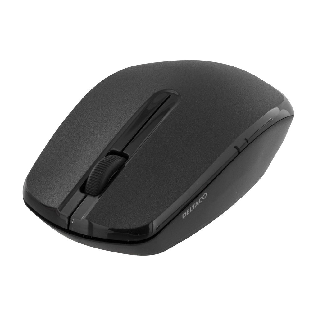 DELTACO trådlös optisk mus, 3 knappar med scroll, 1000 DPI, USB, sva