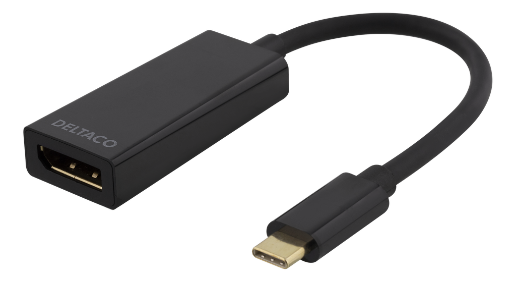 DELTACO USB 3.1 till DisplayPort adapter, USB typ C  - DP hona, svart