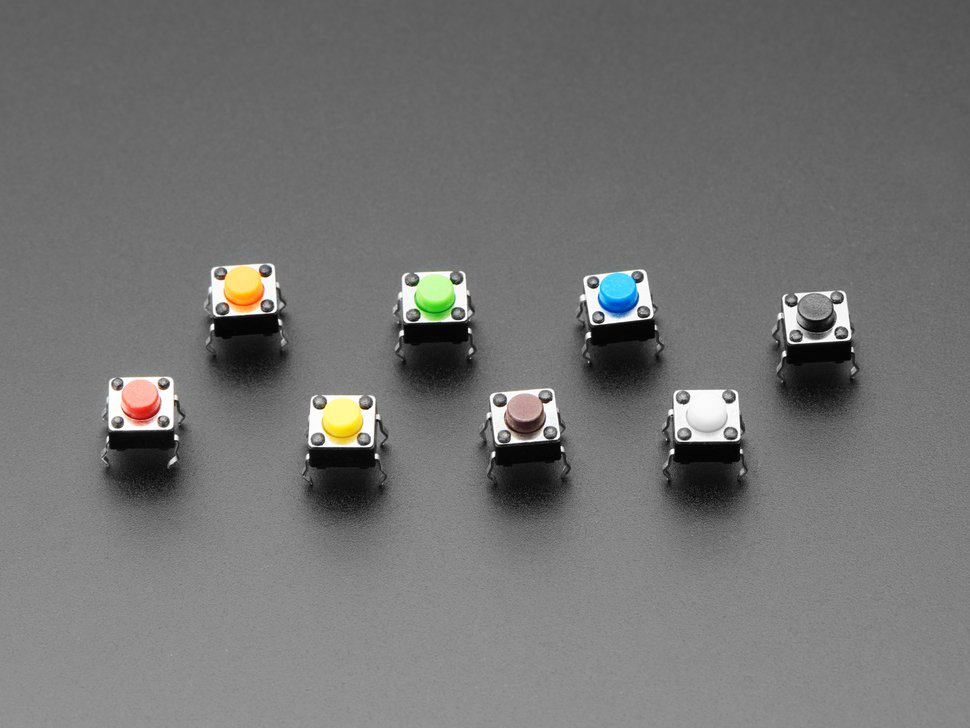6mm Rainbow Tactile Button - 8 Pieces