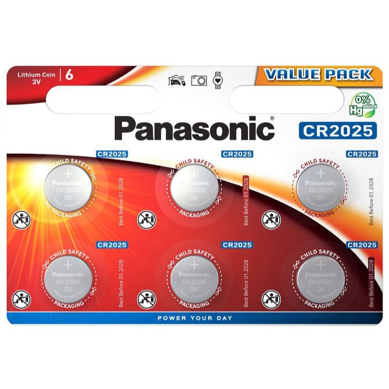 Lithiumbatteri 3 V - CR2025 - 6pack