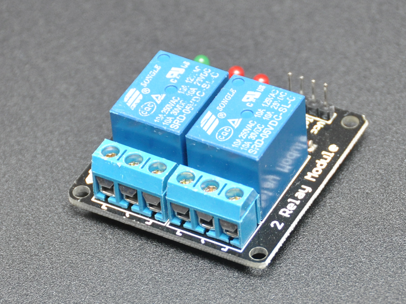 Relay board  5v/logic level operation 2 channel - assembled