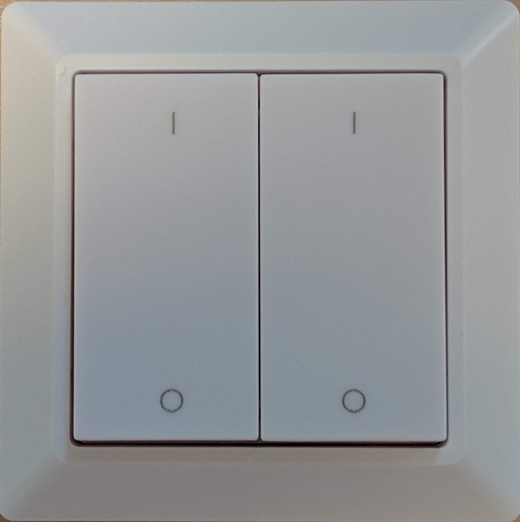 Fjärrströmbrytare, dubbelknapp med 4 funktioner - Zigbee