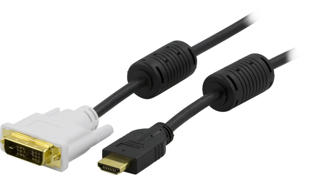HDMI till DVI-kabel 3m, Full HD i 60Hz, svart/vit