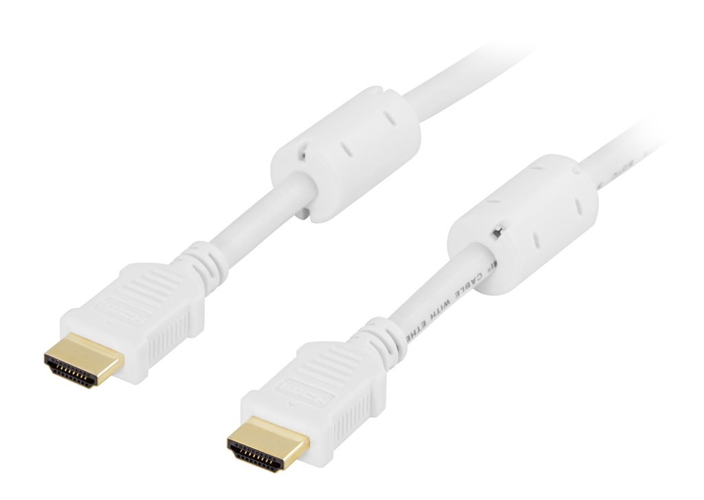 HDMI kabel 1,5m, Premium High Speed HDMI with Ethernet, vit