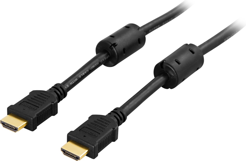 HDMI kabel 10m, HDMI High Speed with Ethernet, svart