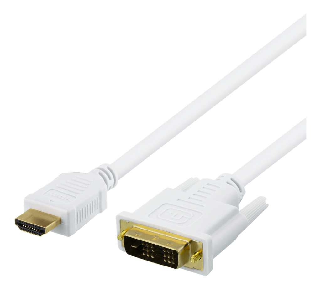 HDMI till DVI-kabel 2m, Full HD, vit