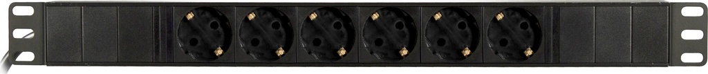 Grenuttag 2m, 6xCEE 7/4, 1xCEE 7/7, svart