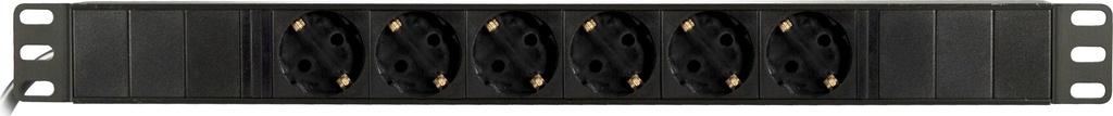 Grenuttag 3m, 6xCEE 7/4, 1xCEE 7/7, petskydd, svart