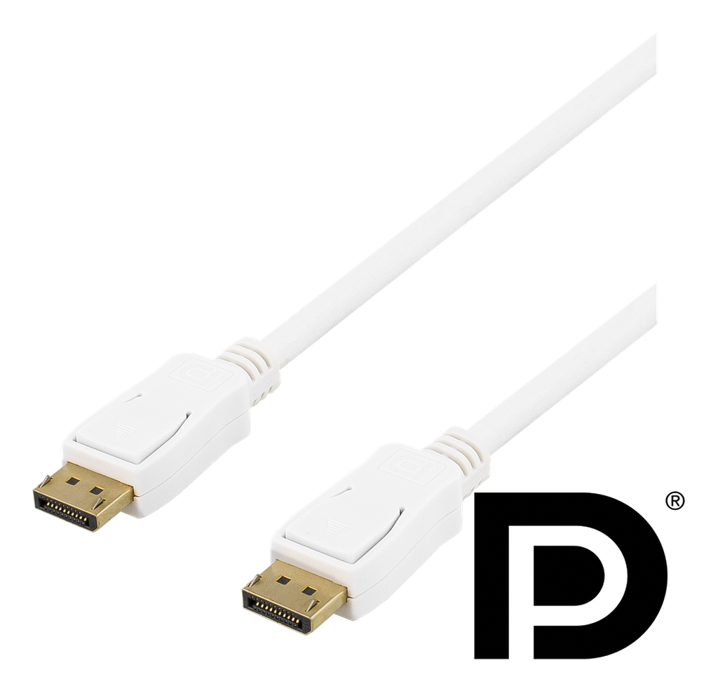 DisplayPort kabel, 2m, 4K UHD, DP 1.2, vit