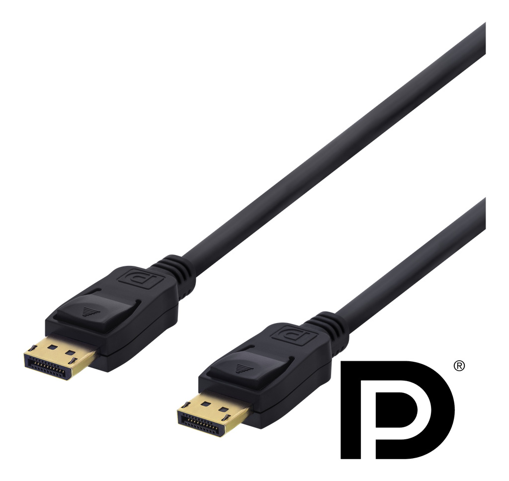 DisplayPort kabel 1m, 4K UHD, DP 1.2, svart