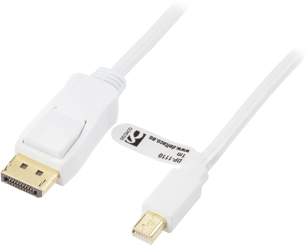 DisplayPort till Mini DisplayPort kabel 1m, 20-p ha-ha, vit