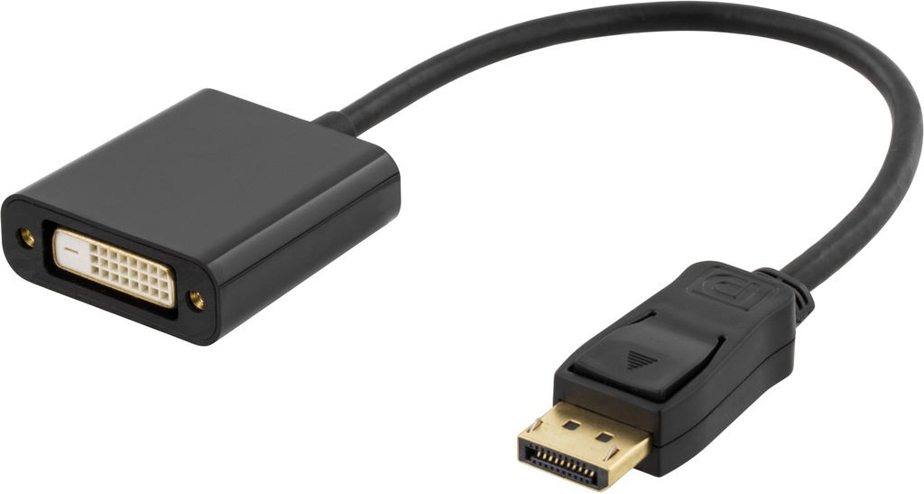 DisplayPort till DVI-D Single Link adapter 0,2m, ha-ho, svart