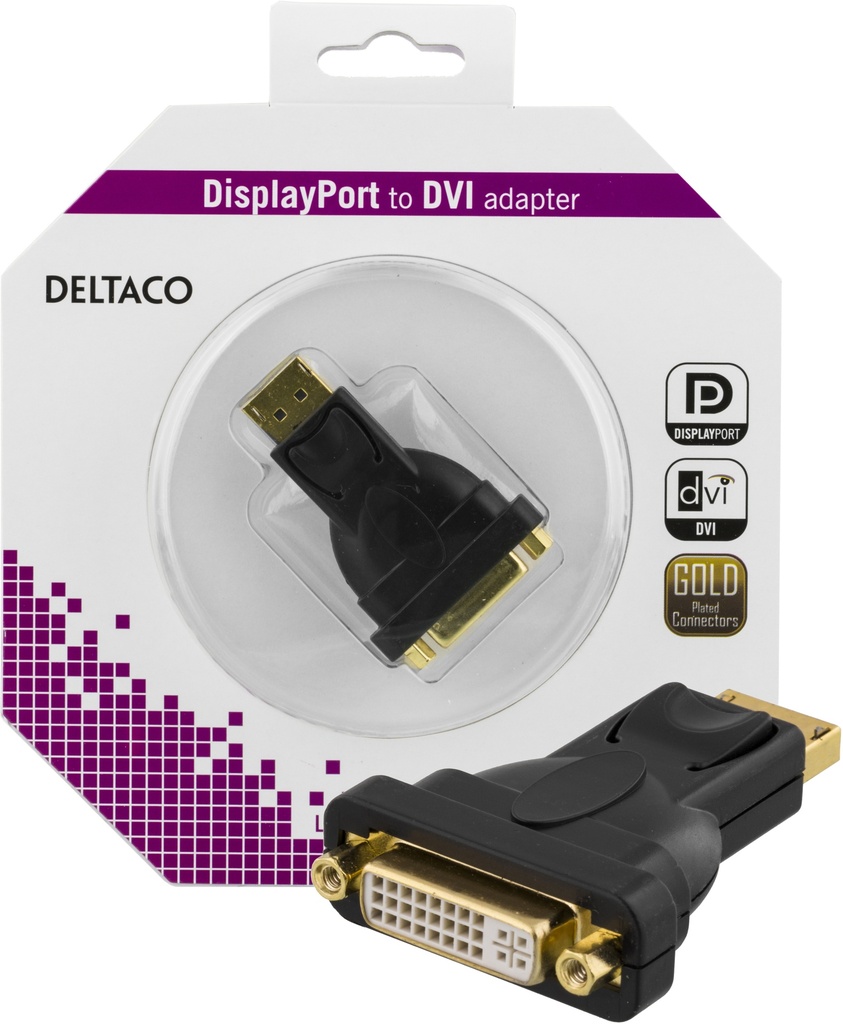 DisplayPort till DVI-I Single Link adapter, 1080p
