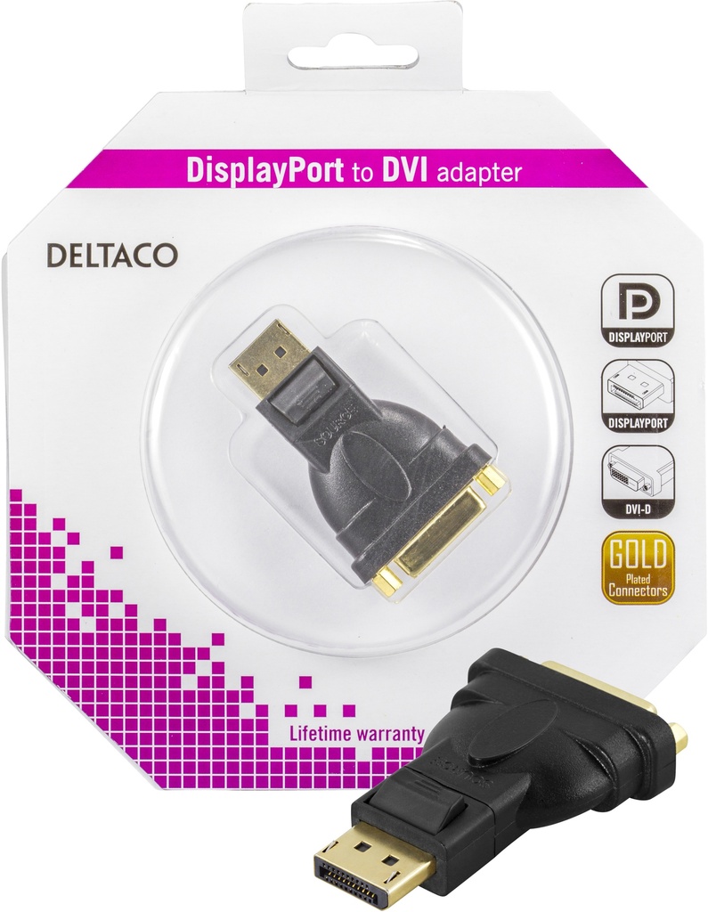 DisplayPort till DVI-D Single Link adapter, 1080p