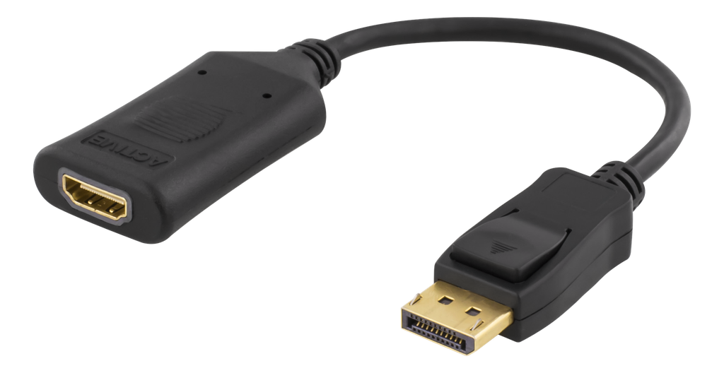 DisplayPort till HDMI 2.0b-adapter 0,1m, 4K i 60Hz, svart