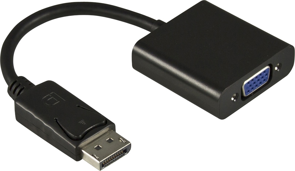 DisplayPort till VGA-adapter 0,2m, Full HD i 60Hz, svart