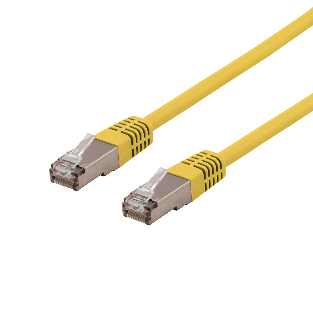 Nätverkskabel 0,3m U/FTP Cat6a, delta cert, LSZH, gul