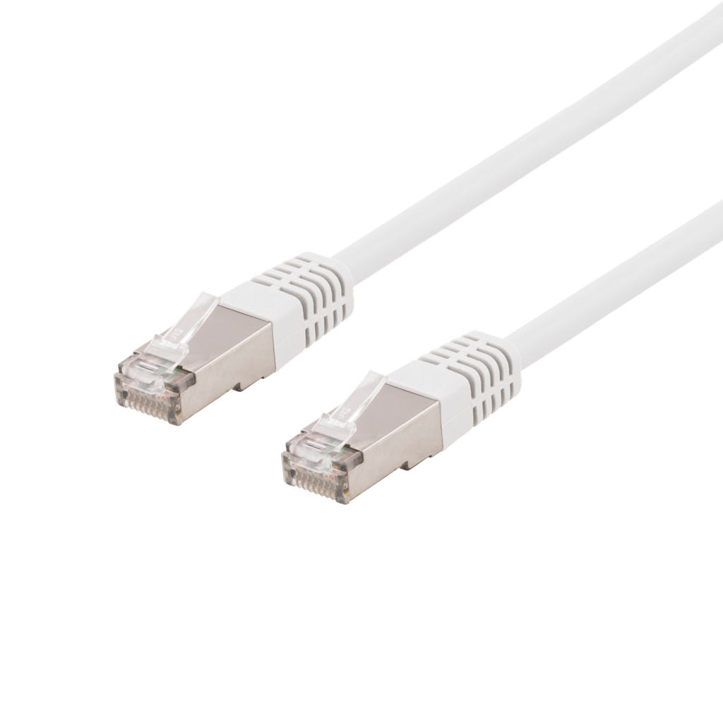Nätverkskabel 0,3m U/FTP Cat6a, Delta cert, LSZH, vit