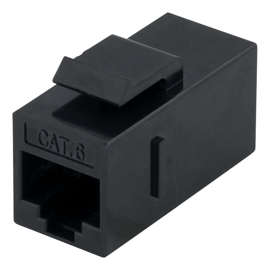 DELTACO Cat6 Keystone-skarv, oskärmat, 2xRJ45, plast, 180, svart