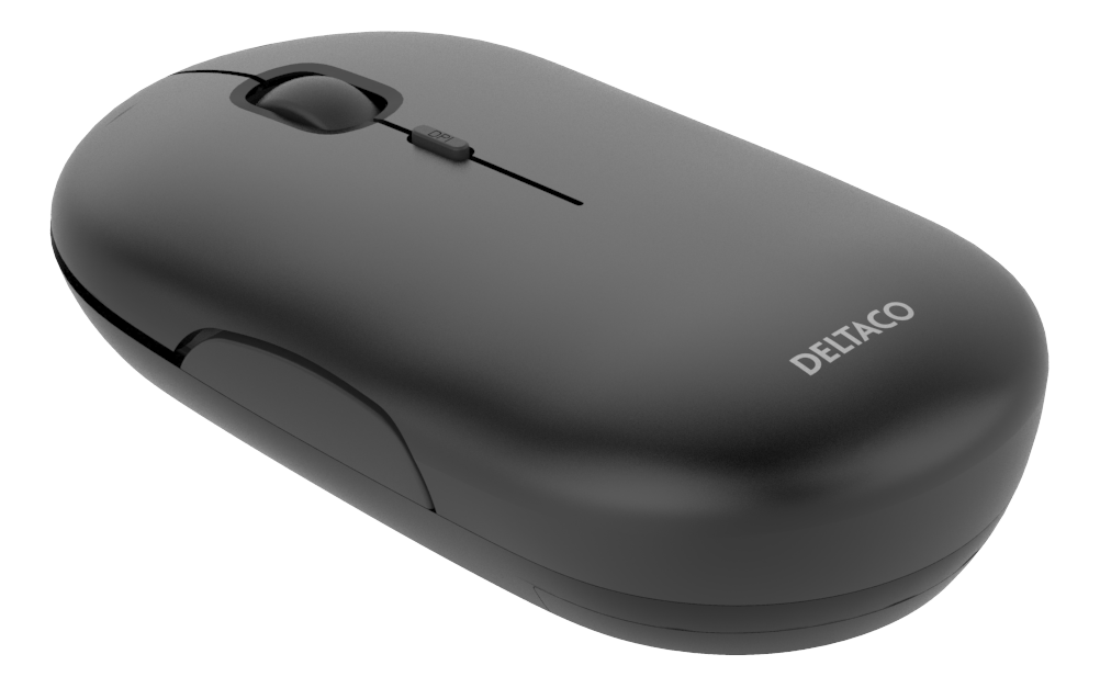 DELTACO Wireless office silent mouse, flat shape design, USB receiver