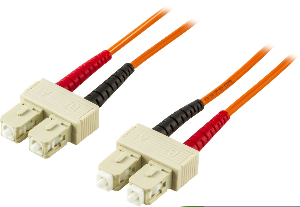 DELTACO OM1 fiberkabel, SC - SC, duplex, UPC, 62,5/125, 2m, orange