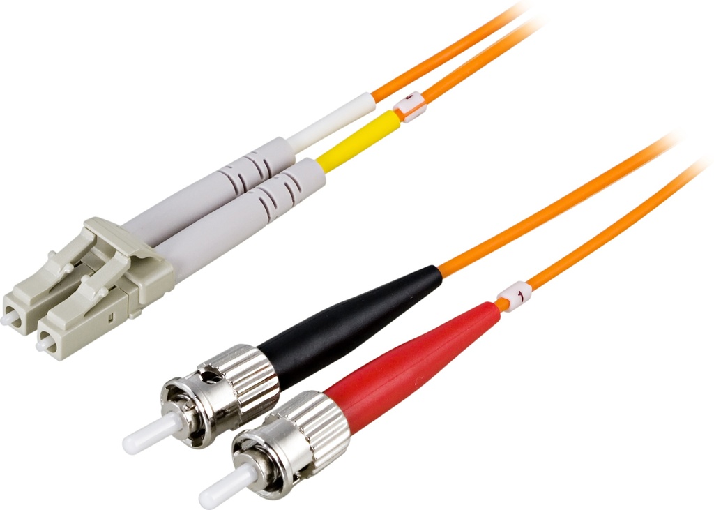DELTACO OM1 fiberkabel, LC - ST, duplex, UPC, 62,5/125, 10m, orange