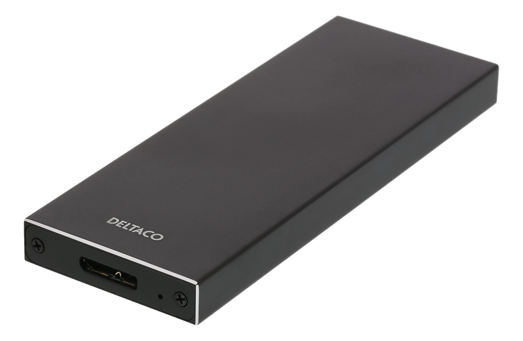 DELTACO Externt M.2 kabinett, USB 3.0, 5 Gbps, Black