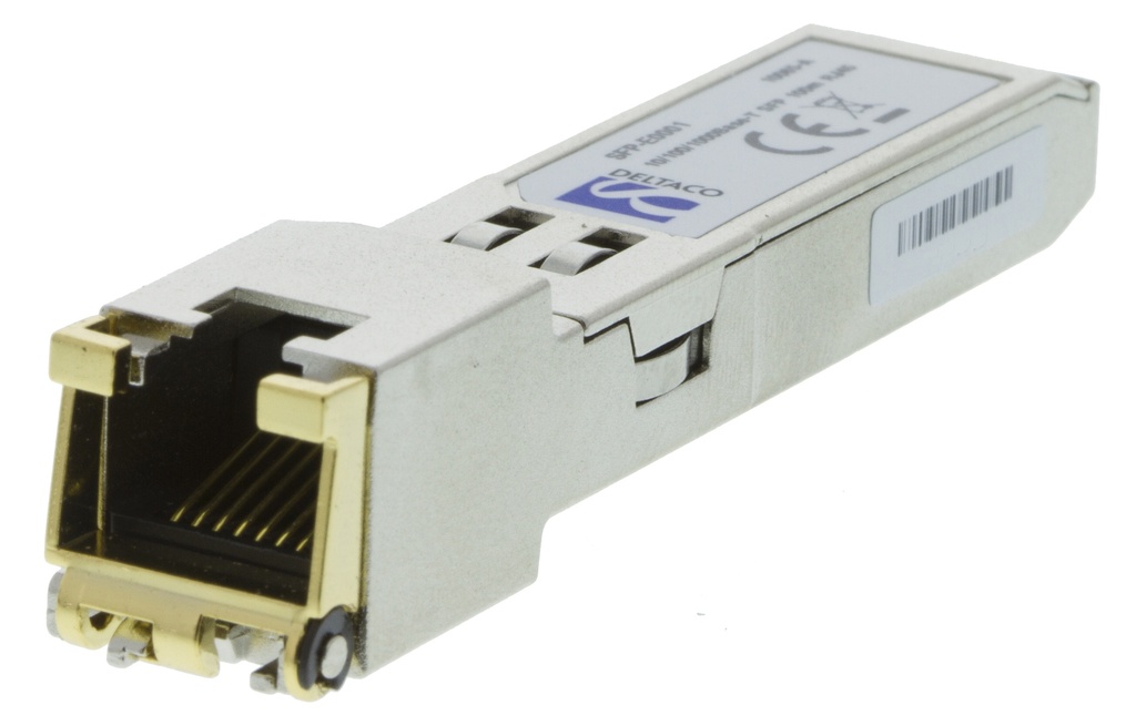 DELTACO SFP 1000Base-T, RJ45, Cat5, 100m