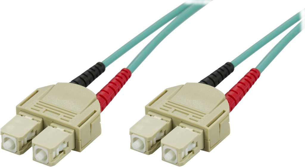 DELTACO OM3 fiberkabel SC - SC, duplex, multimode, 50/125, 0,5m