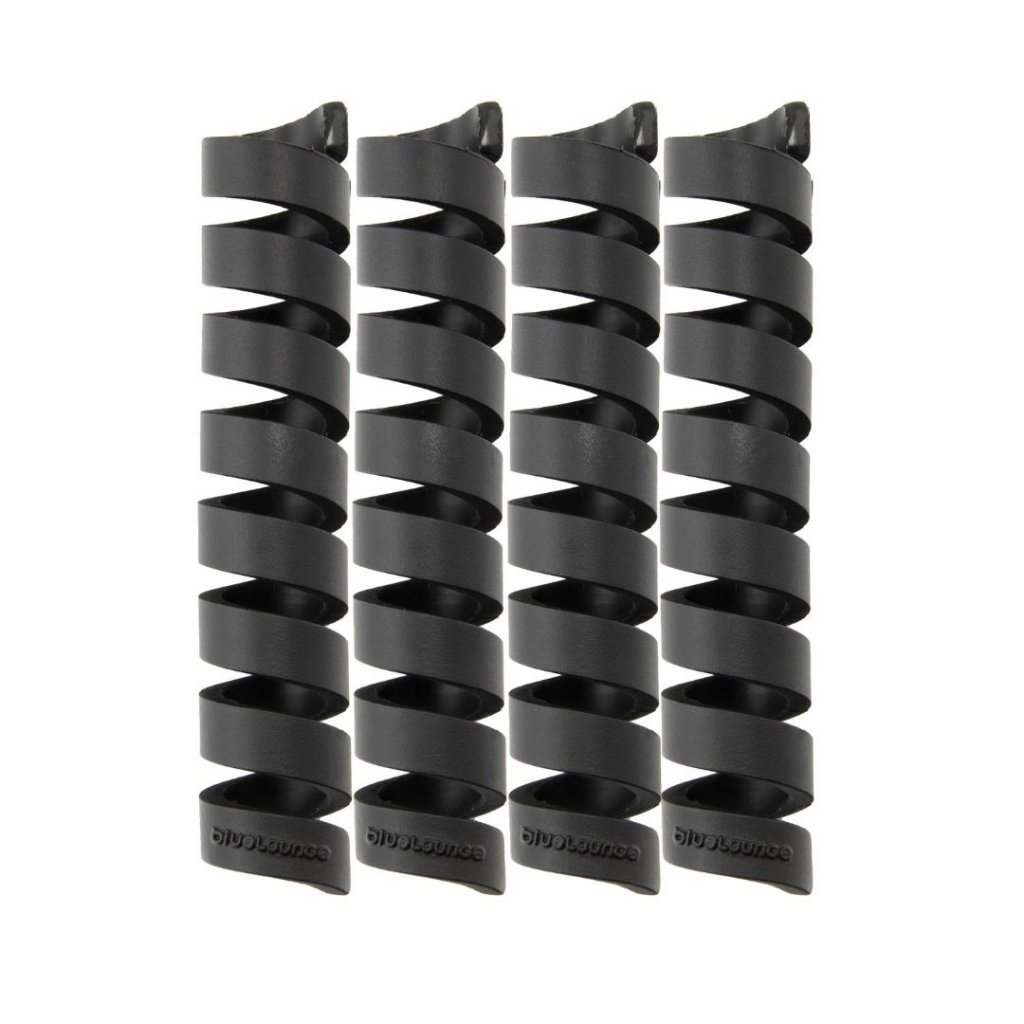 Bluelounge CableCoil 4-pack - Svart - Ordnar dina kablar prydligt och håller dem samlade.