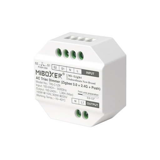 [183507] Mi-Light TRI-C1ZR AC Triac Dimmer (Zigbee 3.0 + 2.4G + Push)